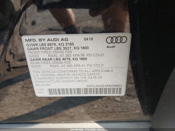 2019 AUDI E-TRON PREMIUM PLUS