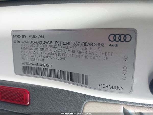 2019 AUDI A4 40 PREMIUM