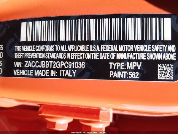 2016 JEEP RENEGADE 75TH ANNIVERSARY