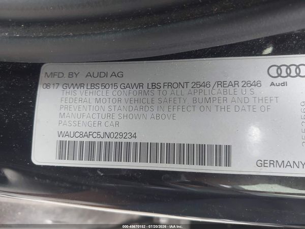 2018 AUDI A6 2.0T PREMIUM/2.0T SPORT
