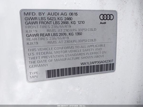 2016 AUDI Q5 2.0T PREMIUM