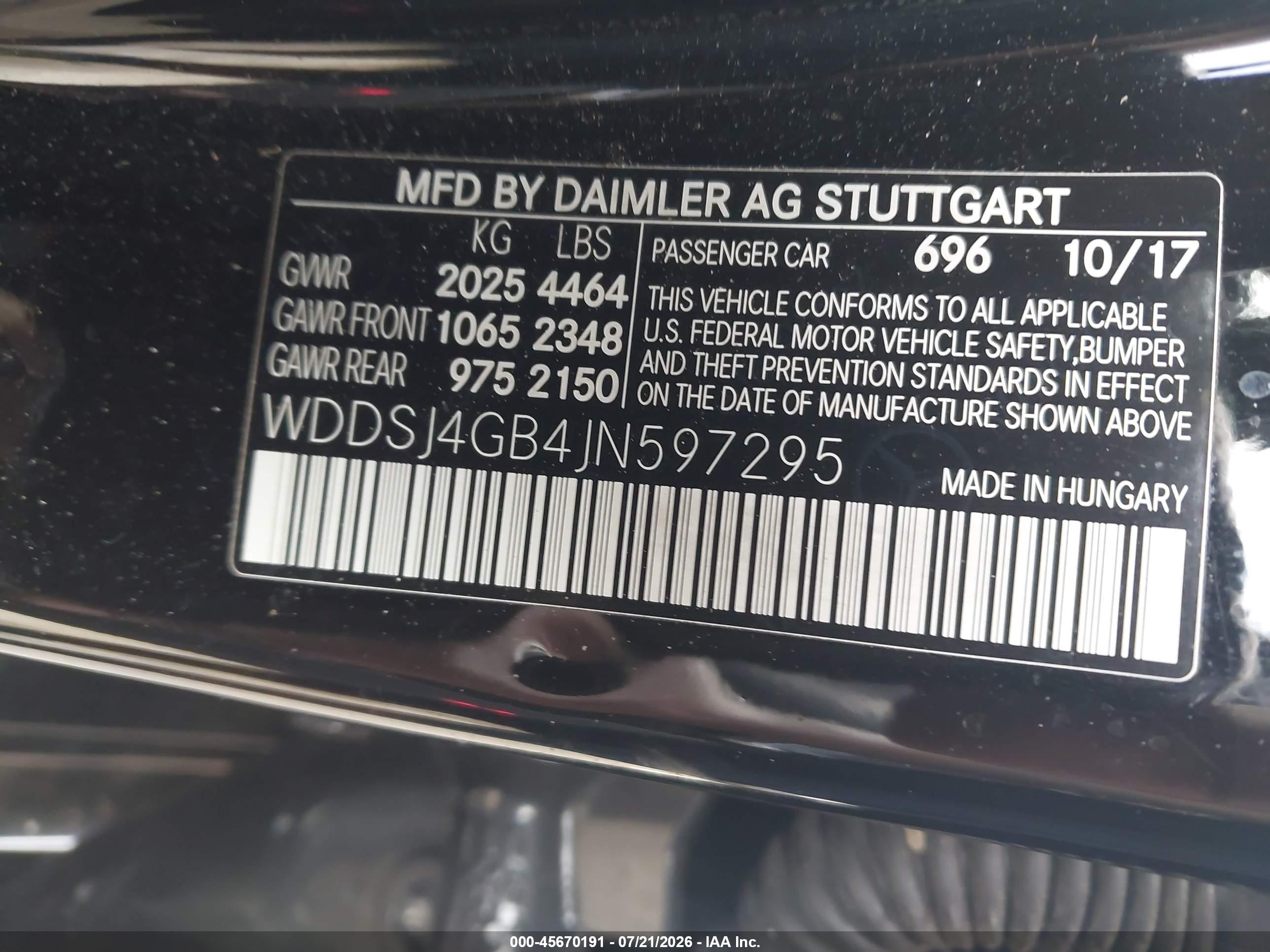 2018 MERCEDES-BENZ CLA 250 4MATIC