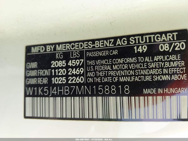 2021 MERCEDES-BENZ CLA 250 4MATIC