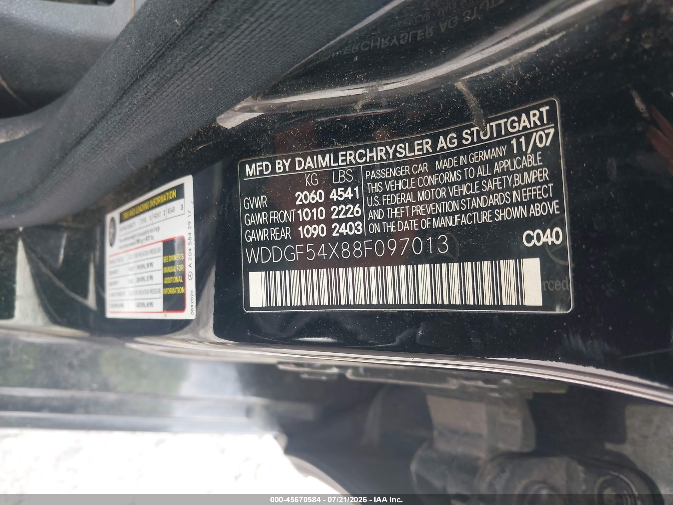 2008 MERCEDES-BENZ C 300 C300