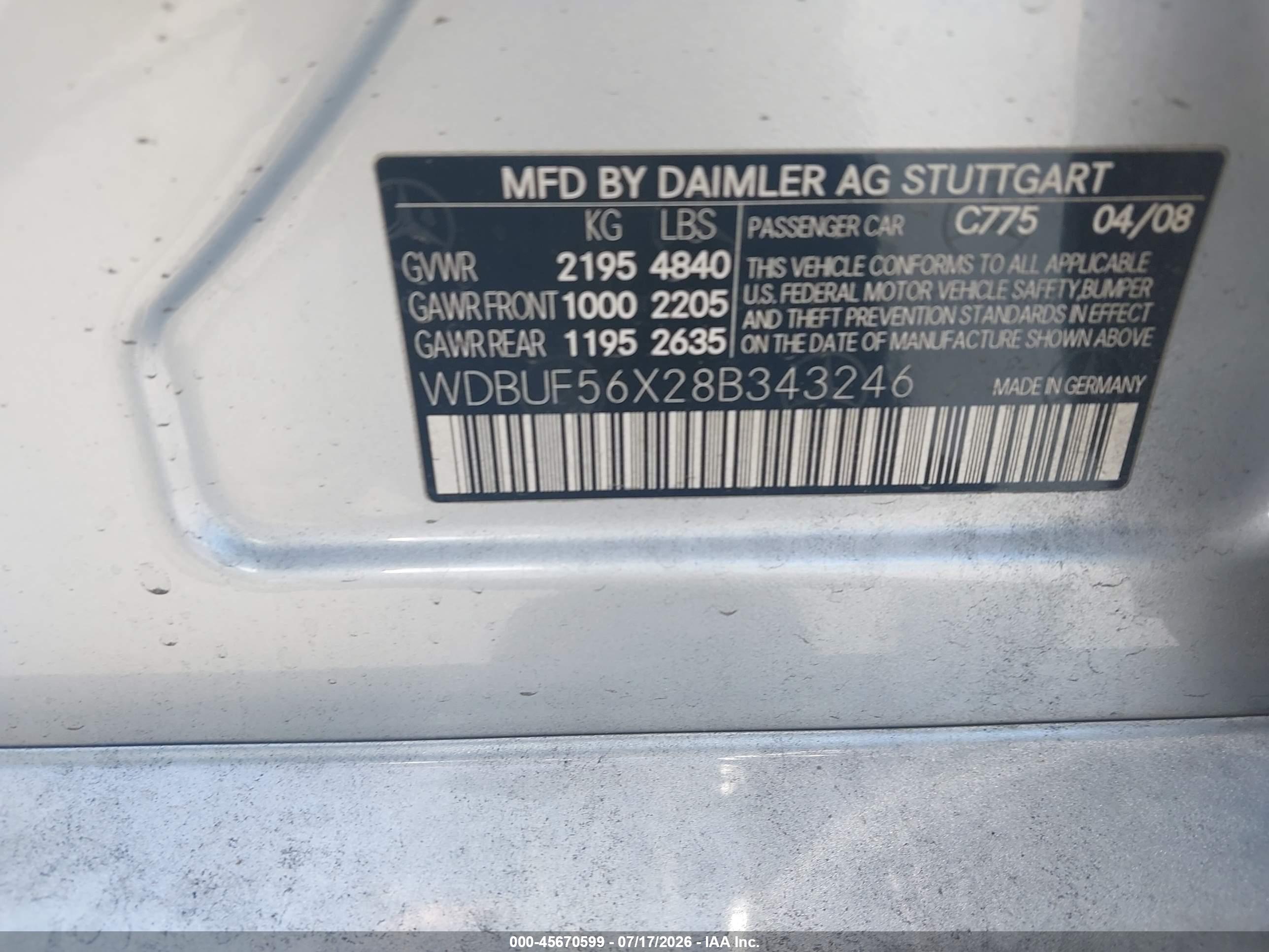 2008 MERCEDES-BENZ E 350 E350