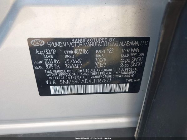 2020 HYUNDAI SANTA FE SEL