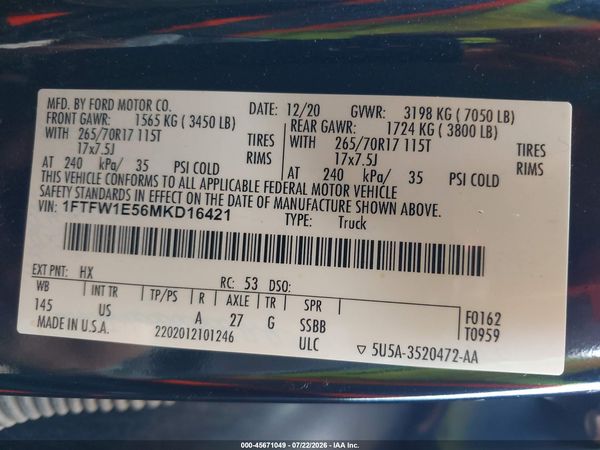 2021 FORD F-150 XLT