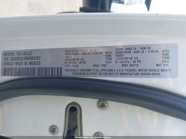 2021 RAM 2500 BIG HORN  4X4 6'4 BOX