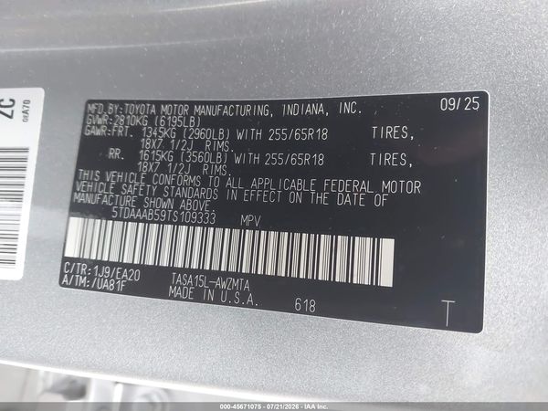 2026 TOYOTA GRAND HIGHLANDER XLE