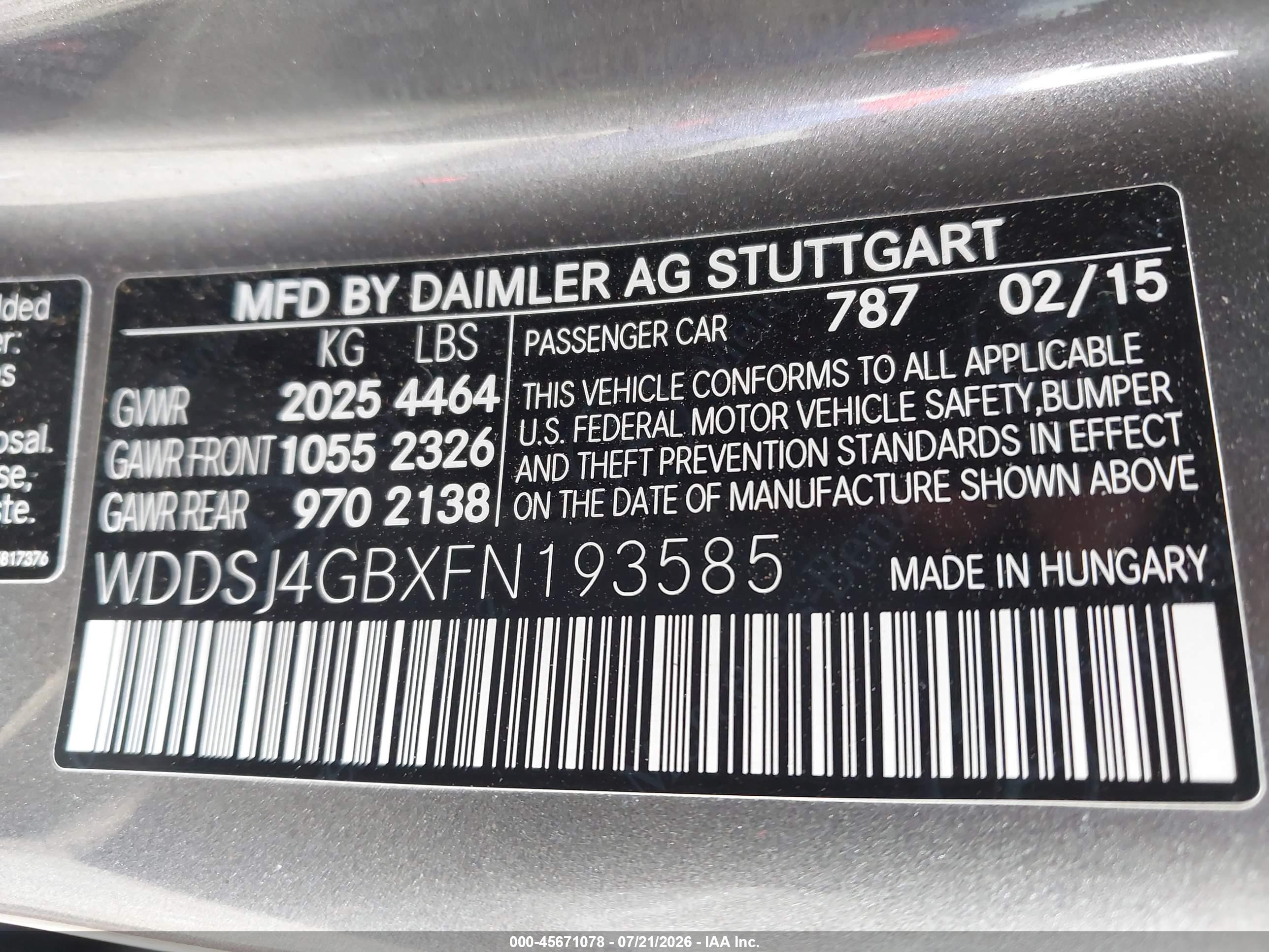 2015 MERCEDES-BENZ CLA 250 CLA250 4 MATIC