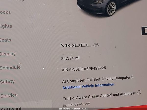 2023 TESLA MODEL 3 REAR-WHEEL DRIVE