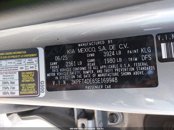 2025 KIA K4 LXS