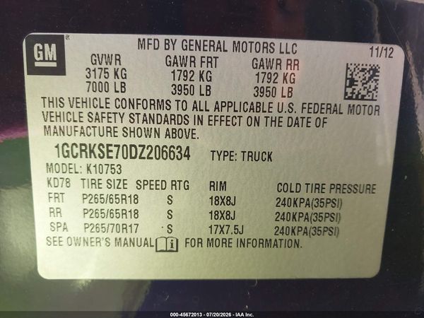 2013 CHEVROLET SILVERADO 1500 LT — I9