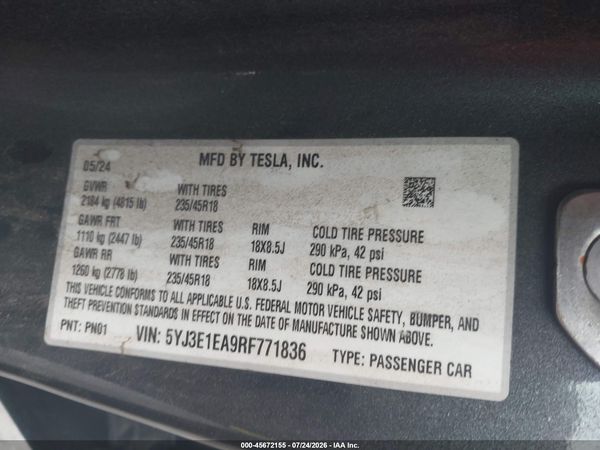 2024 TESLA MODEL 3