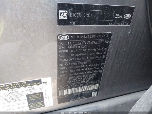 2020 LAND ROVER DISCOVERY SE