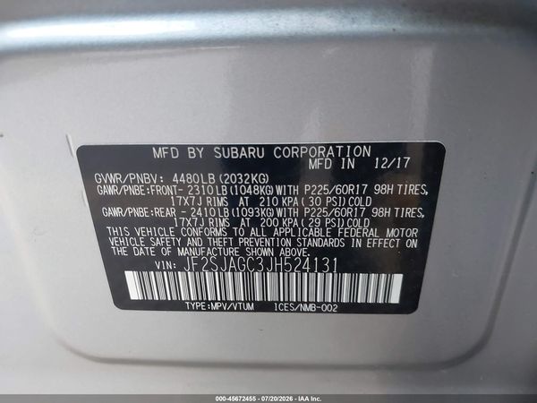 2018 SUBARU FORESTER 2.5I PREMIUM