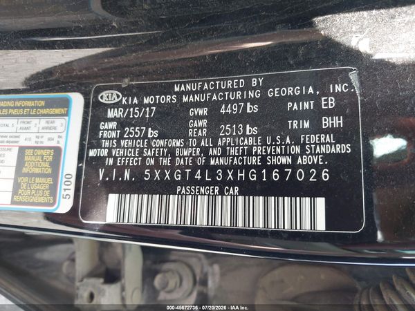 2017 KIA OPTIMA LX
