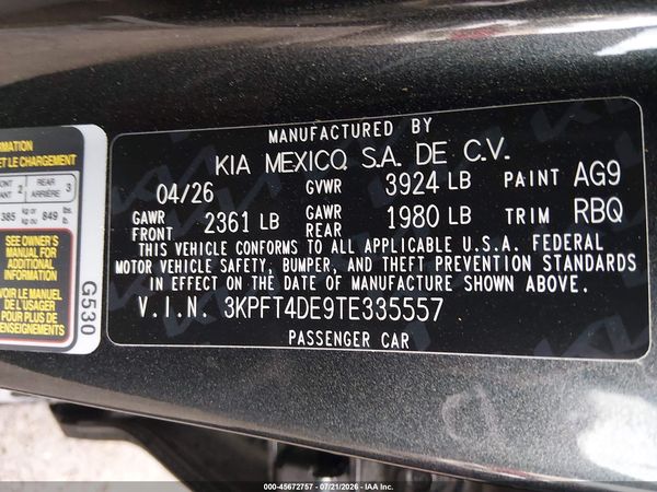 2026 KIA K4 LX