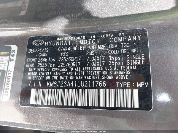 2020 HYUNDAI TUCSON SE