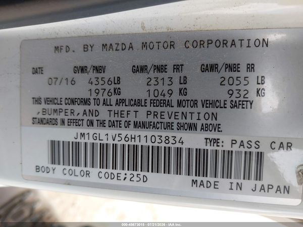 2017 MAZDA MAZDA6 TOURING