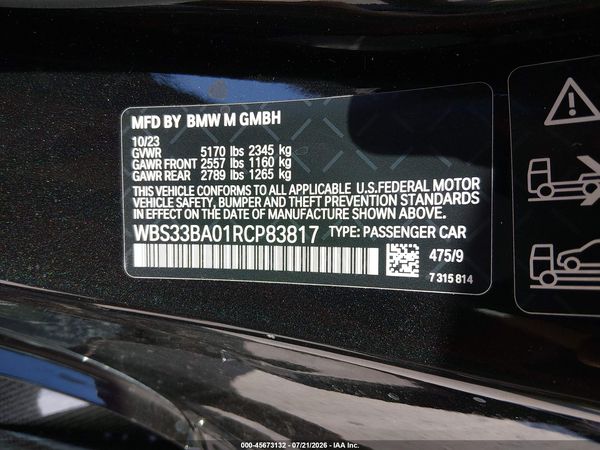 2024 BMW M4 COMPETITION XDRIVE — I9