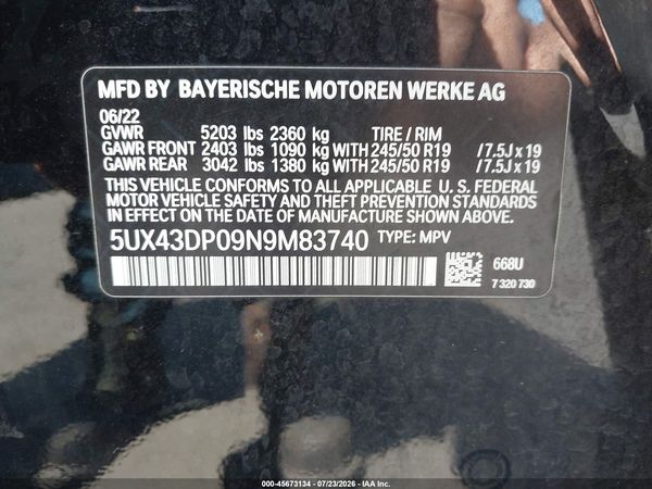 2022 BMW X3 SDRIVE30I