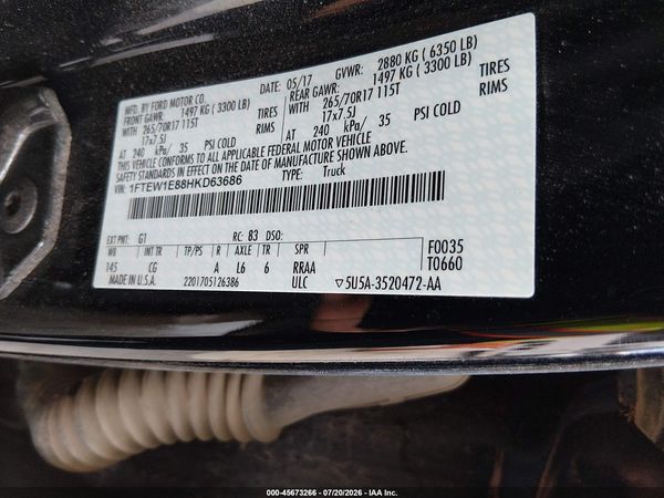 2017 FORD F-150 XL