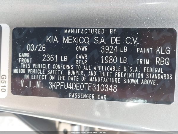 2026 KIA K4 EX