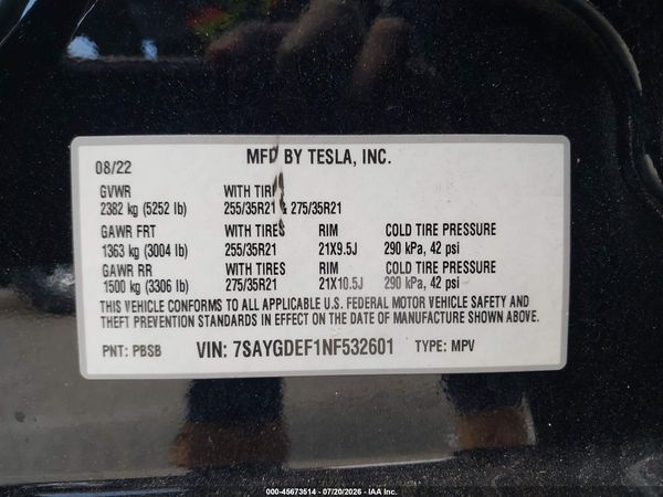 2022 TESLA MODEL Y