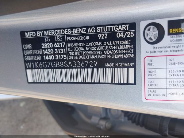 2025 MERCEDES-BENZ S 580 4MATIC