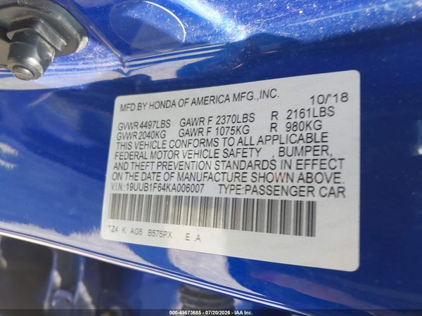 2019 ACURA TLX TECH   A-SPEC PKGS