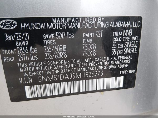 2021 HYUNDAI SANTA FE SE