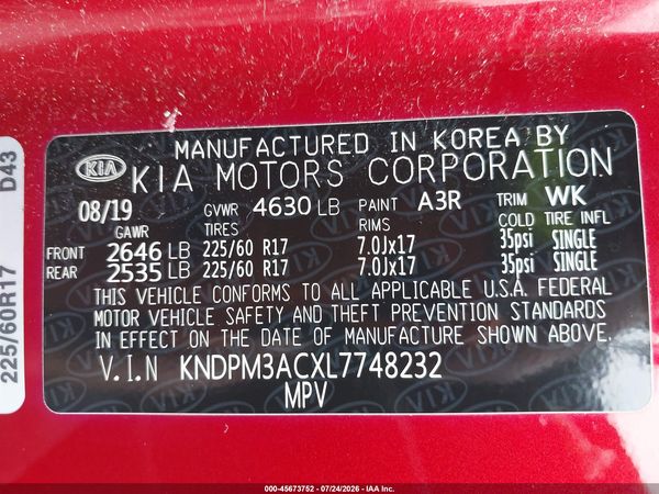 2020 KIA SPORTAGE LX