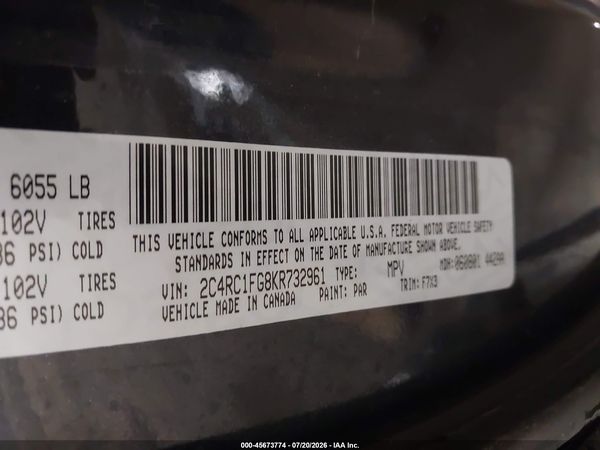 2019 CHRYSLER PACIFICA TOURING PLUS — I153
