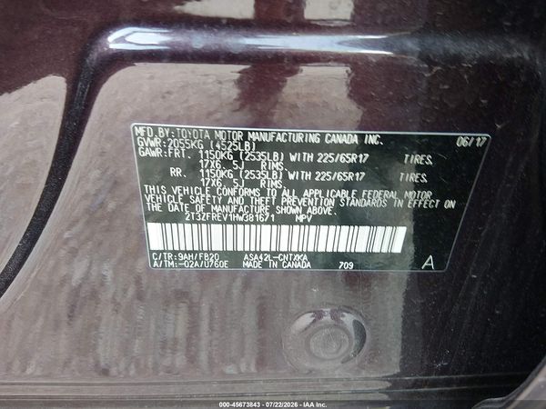 2017 TOYOTA RAV4 LE