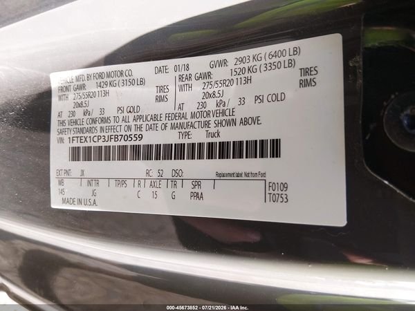 2018 FORD F-150 XL