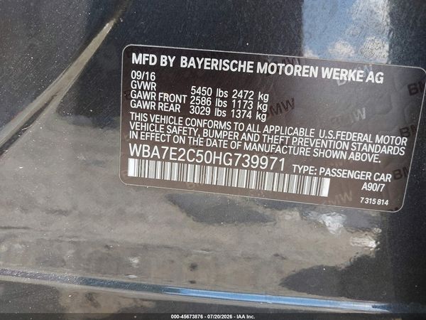 2017 BMW 740I — I9
