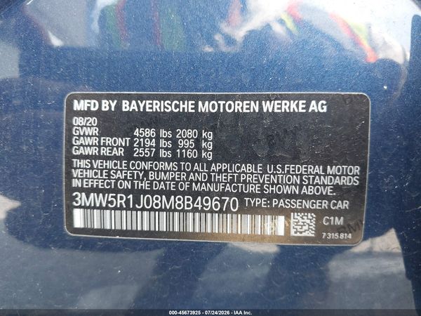 2021 BMW 330I