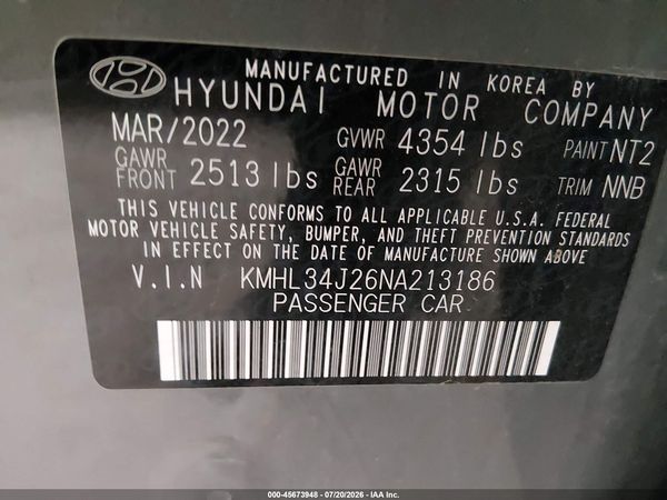 2022 HYUNDAI SONATA LIMITED