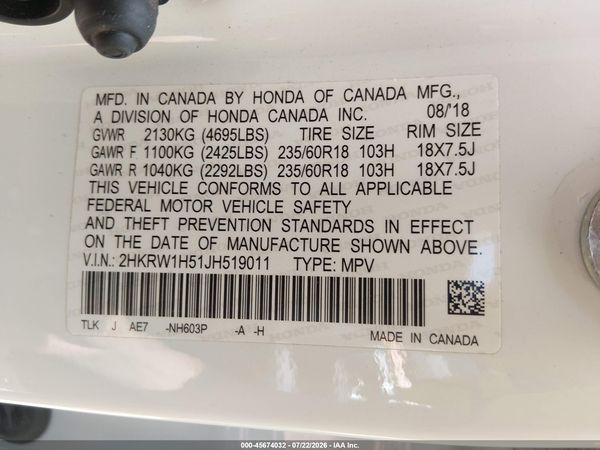 2018 HONDA CR-V EX