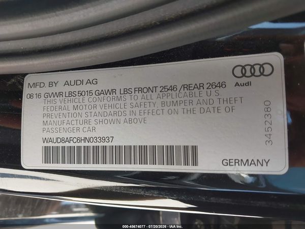 2017 AUDI A6 PREMIUM PLUS