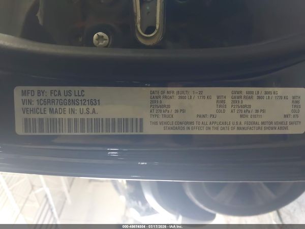 2022 RAM 1500 CLASSIC WARLOCK  4X4 6'4 BOX