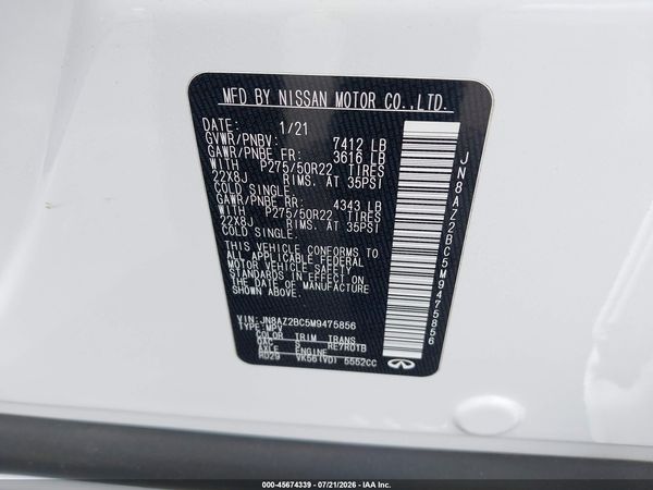 2021 INFINITI QX80 SENSORY AWD