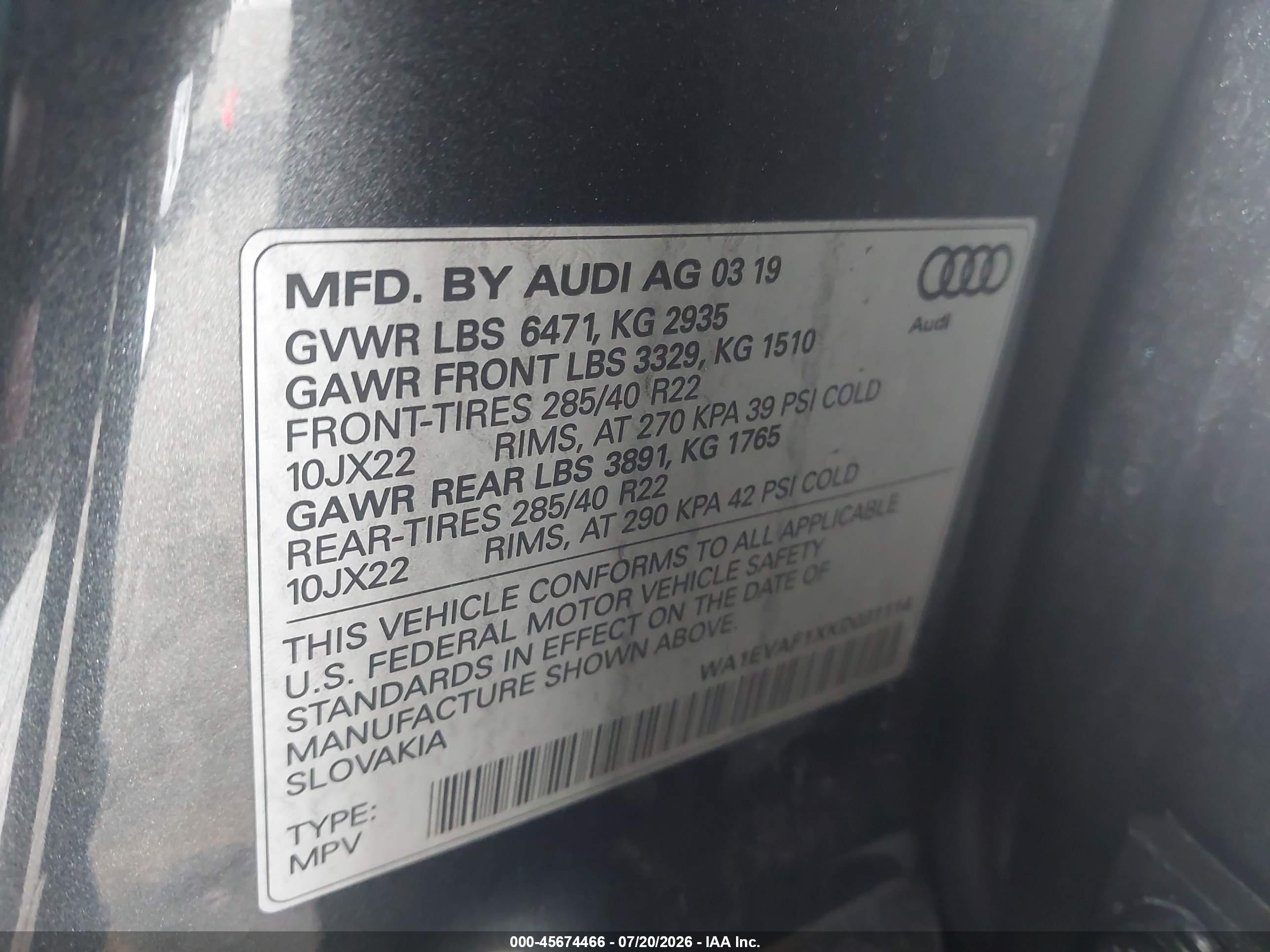 2019 AUDI Q8 55 PREMIUM