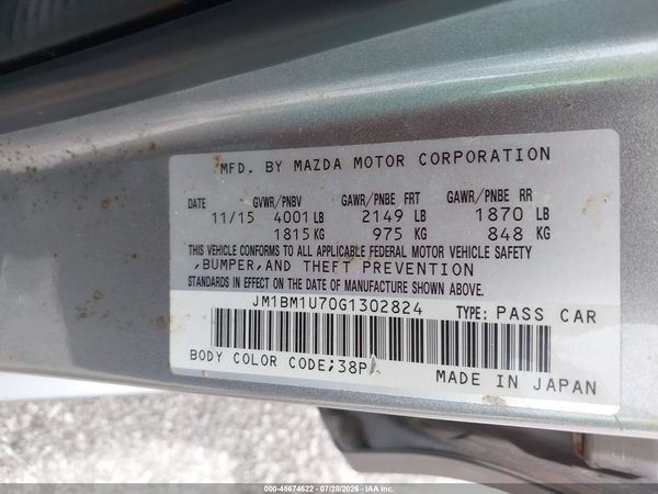 2016 MAZDA MAZDA3 I SPORT