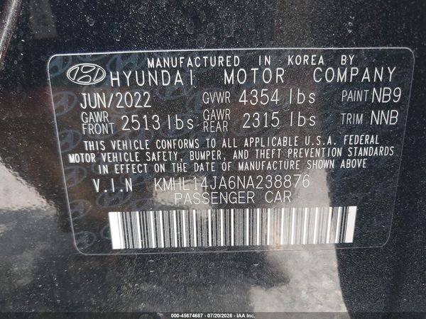 2022 HYUNDAI SONATA SEL