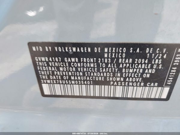 2025 VOLKSWAGEN JETTA 1.5T SE — I9