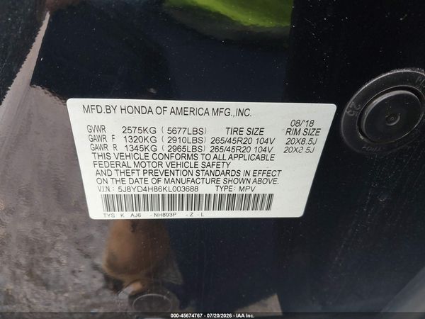 2019 ACURA MDX ADVANCE PKG