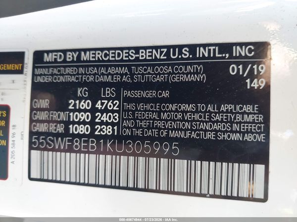 2019 MERCEDES-BENZ C 300 4MATIC