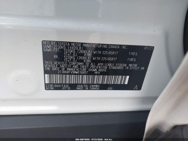 2021 TOYOTA RAV4 HYBRID XLE